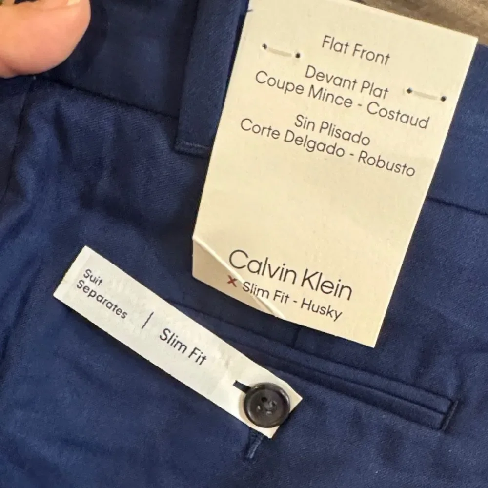 NWT Boys 10 Husky Slim Navy Blue Dress Pants